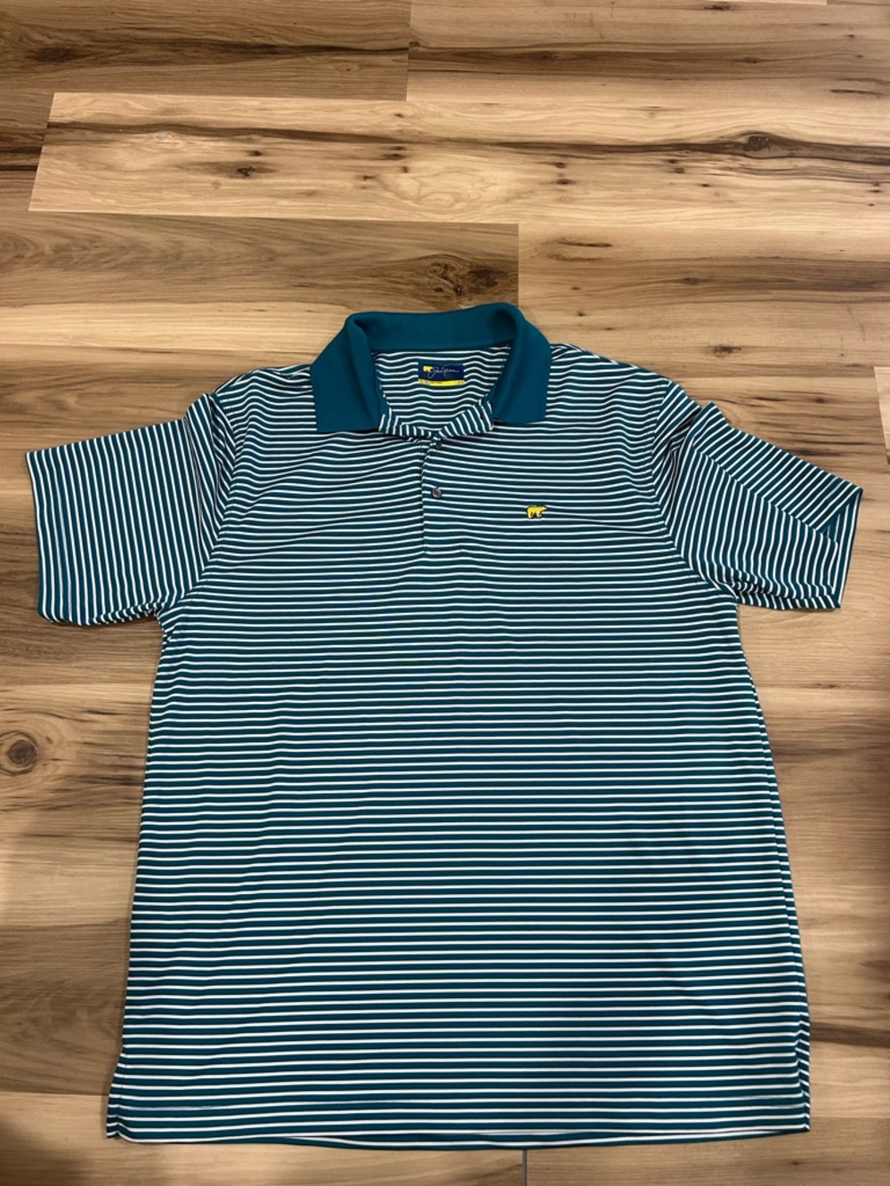 Men's Jack Nicklaus Blue & White Striped Polo Shirt - Breathable Performance